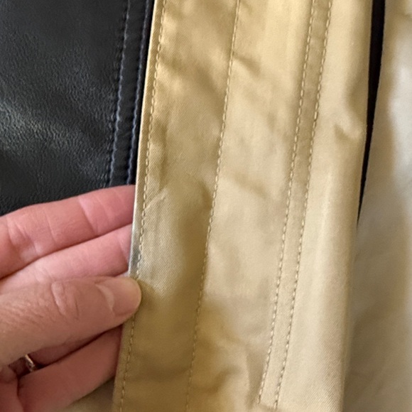 Coach Tan and Black Cotton Leather Wool Trench Coat - Picture 10 of 15